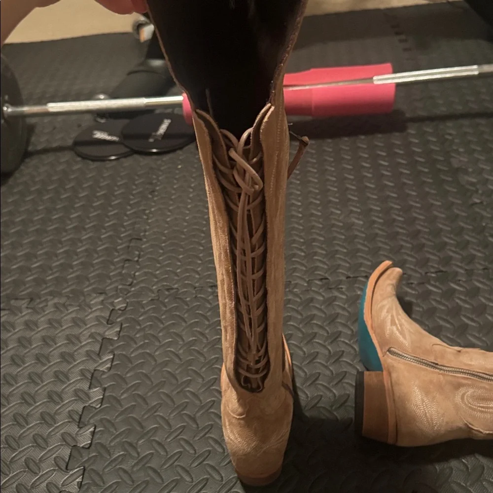 Lane Lexington Elegant Tan Over the Knee Boots